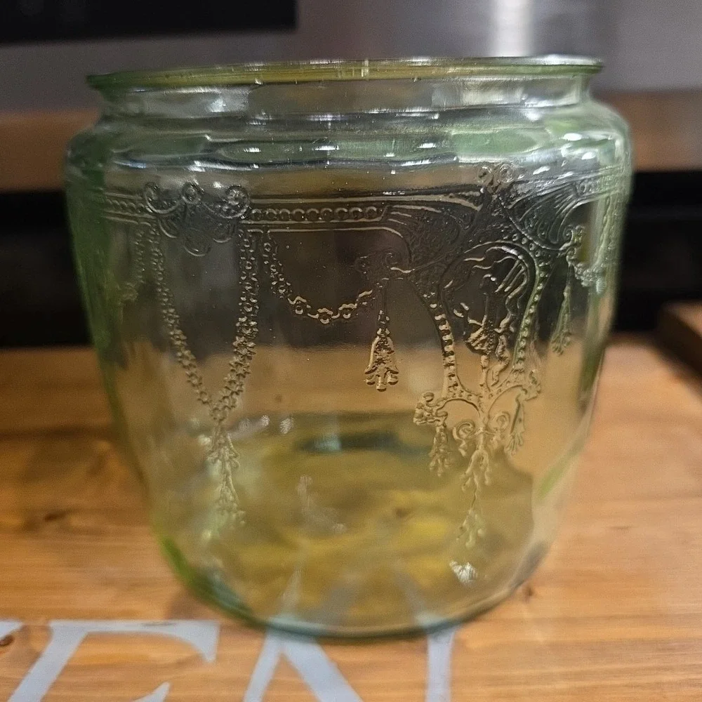 Uranium Depression‎ Glass Cookie Jar Canister Cameo Ballerina 6